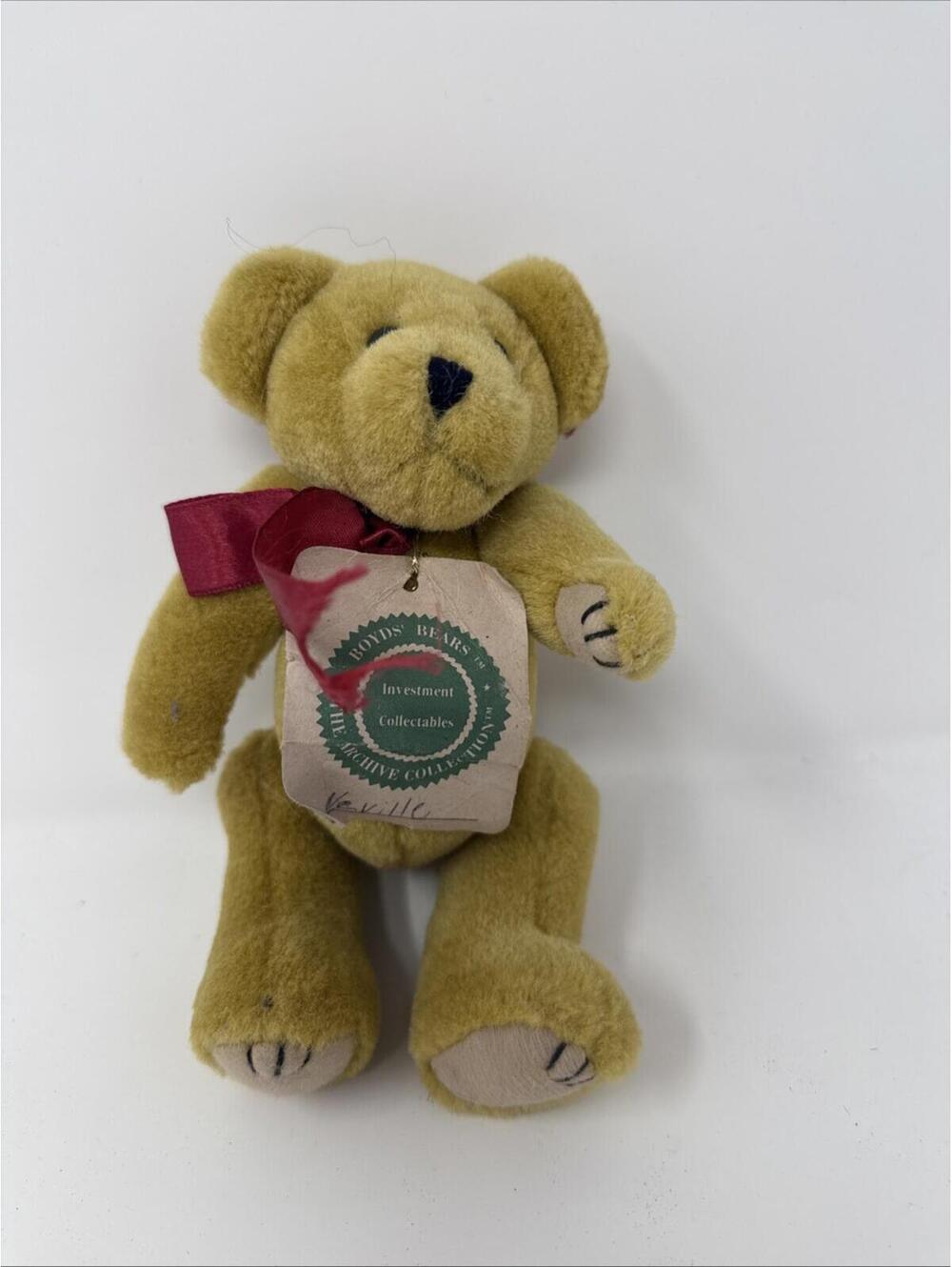 Boyds Bears Neville ~ NEW with Tag ~ RARE 8" Gold Bear ~ cute jointed
